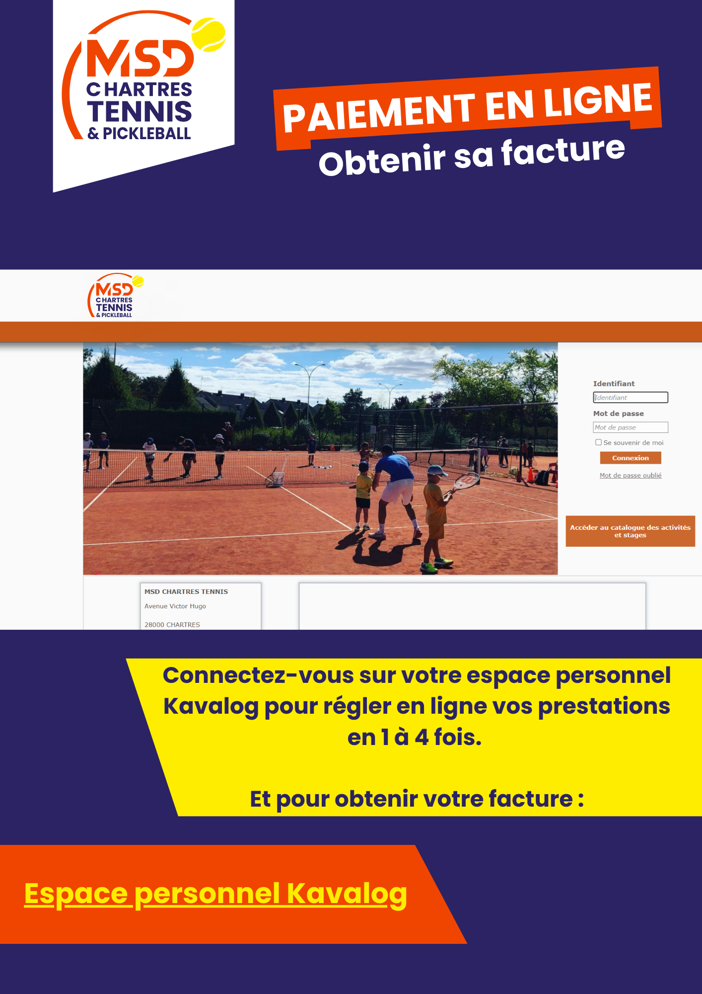 Kavalog paiement en ligne msd chartres tennis & pickleball